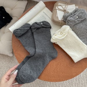 Chaussettes Mi-Mollet Élégantes Et Confortables Pour Femmes, Couleur Unie. h5 Image3