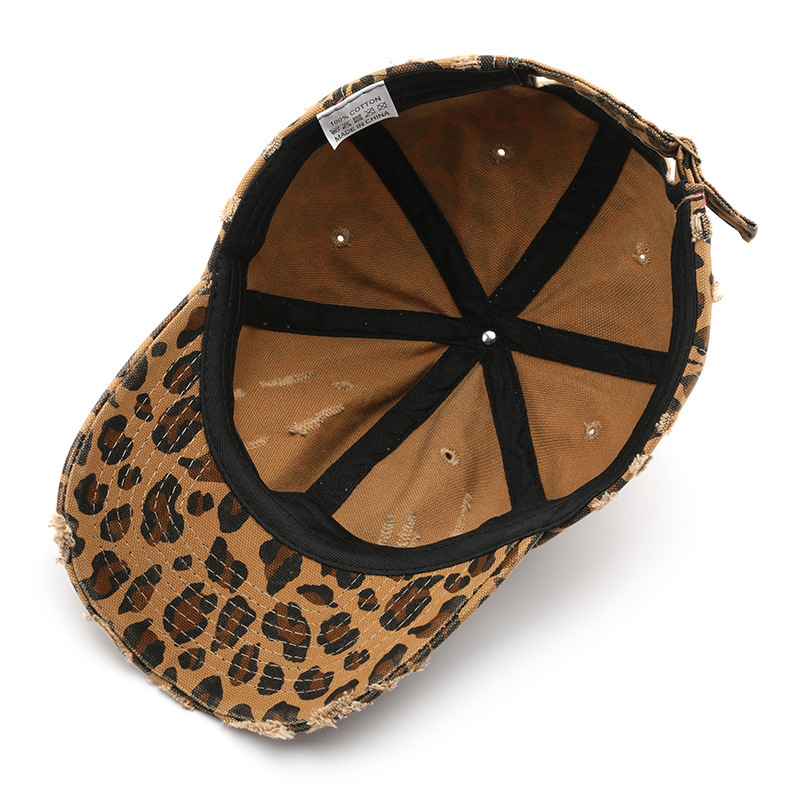 Casquette De Baseball Rétro En Coton À Imprimé Léopard Simple Series h5Image5