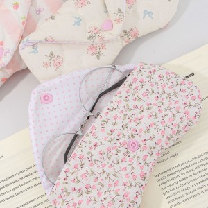 Pochette À Lunettes Pour Femme En Polyester Avec Nœud Papillon Fleuri, Collection Romantique h5 Image2