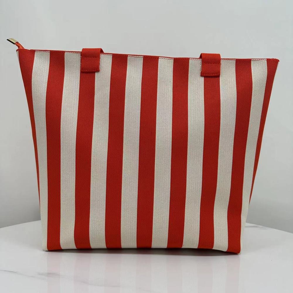 Sacs À Bandoulière Carrés Pour Femmes, Style Décontracté, À Rayures Tissées Et De Couleurs Mélangées, En Polyester. 