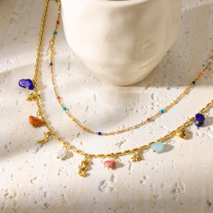 Colliers Pendentifs Unisexes En Acier Inoxydable, Couleur Or, Avec Pendentif Étoile De Mer Et Lune Quotidienne De La Série Romantique h5 Image3