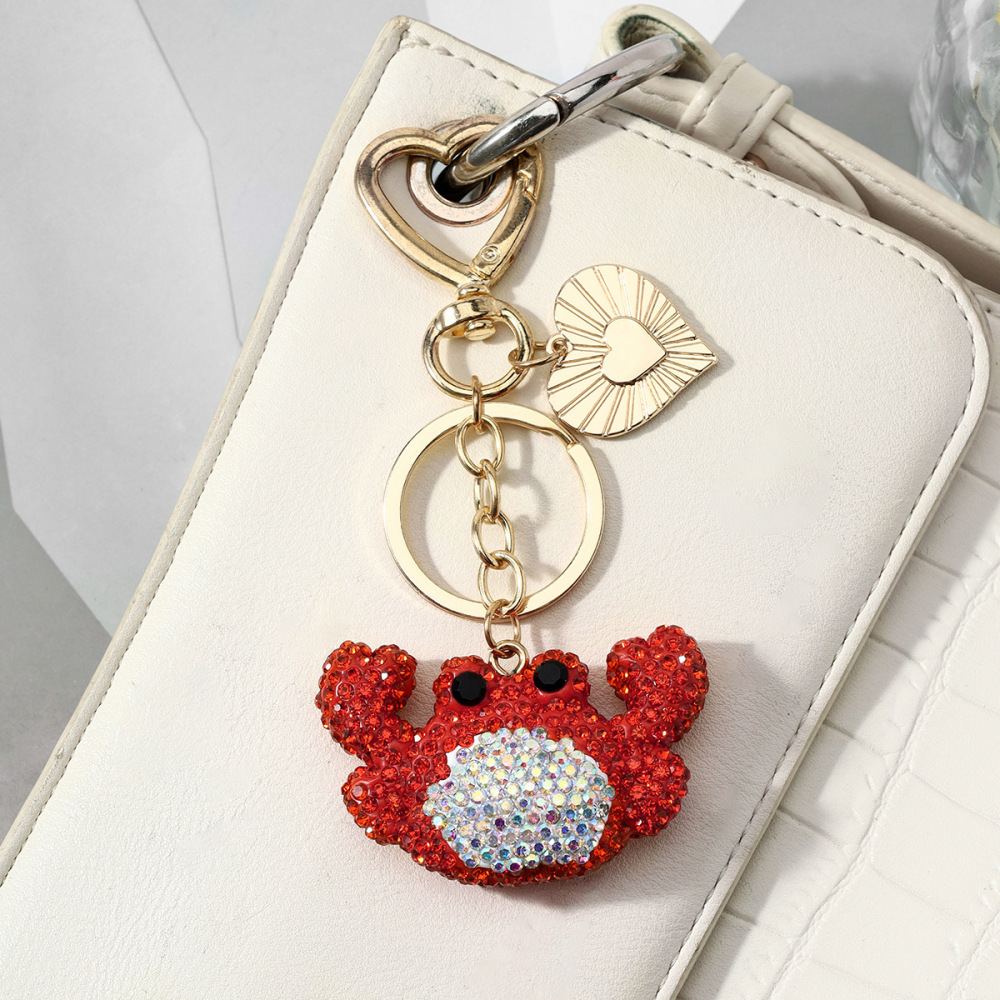 Porte-Clés Luxueux En Alliage Et Strass, Motif Cœur Mignon Et Dessin Animé, Collection « Lovely Series Cute Heart Cartoon ». Image4