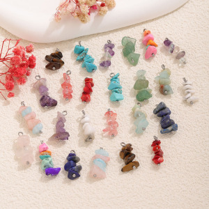 Pendentifs Pour Femmes, Collection Romantique, À Faire Soi-Même, Forme Irrégulière, Dégradé De Couleurs, Pierres Naturelles, Couleur Or h5 Image2