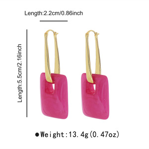 Boucles D'Oreilles Pendantes Pour Femmes, En Résine, Forme Géométrique Simple h5 