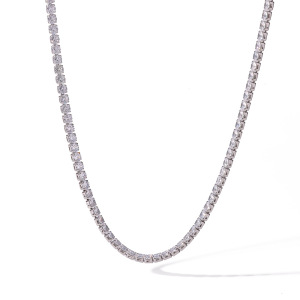 Colliers À Maillons Pour Femmes, En Acier Inoxydable, Couleur Or, Avec Zircon, Forme Géométrique Simple Et Élégante. h5 Image4