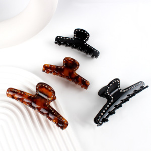 Pinces À Cheveux Simple Series Retro Leopard Print Acetate Rhinestone h5 Image3