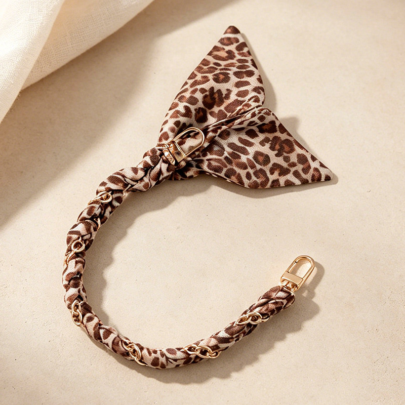 Chaîne De Téléphone Simple Series Retro Leopard Print En Polyester Tissé 