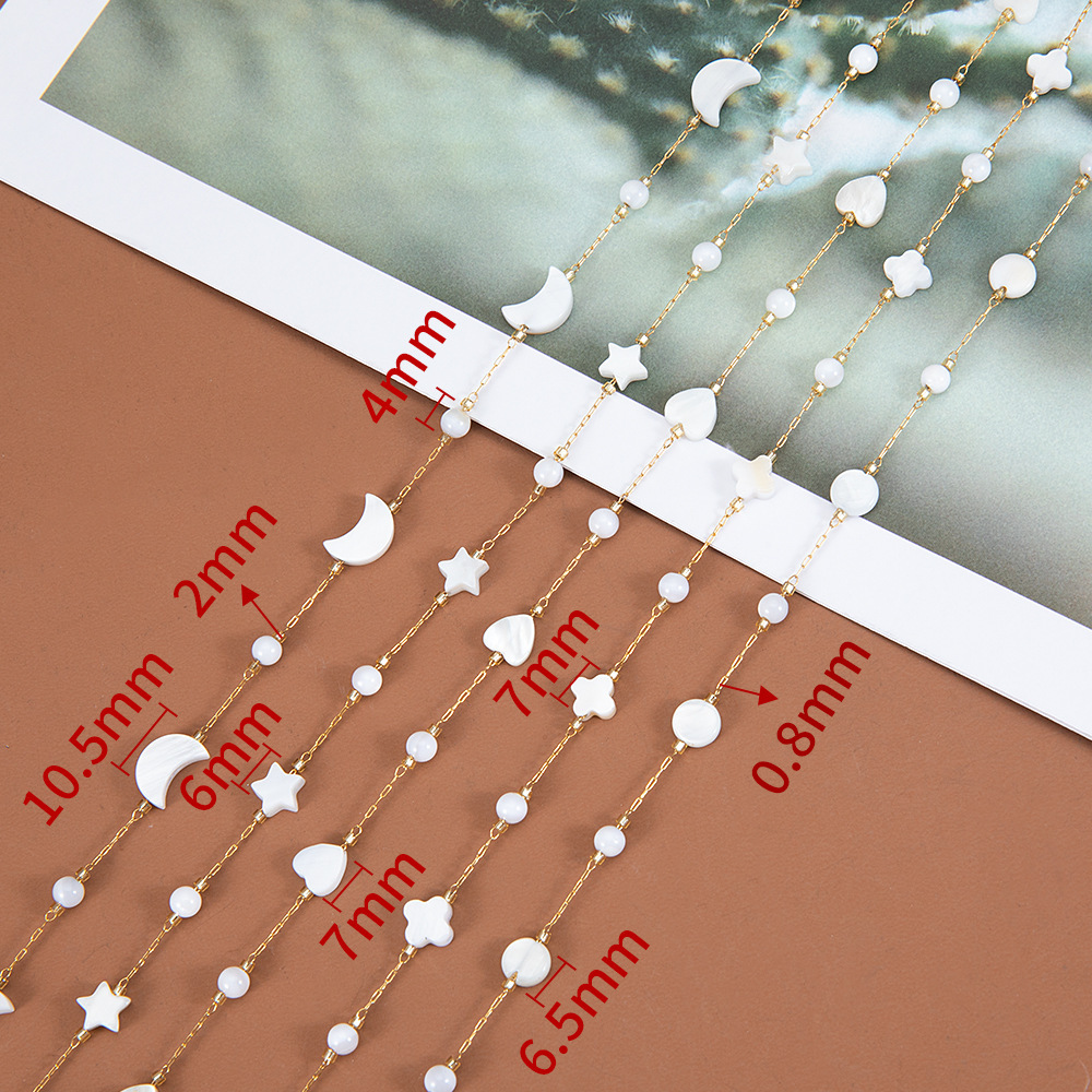 Série Simple Diy Clover Moon Matériaux De Cordage En Acier Inoxydable Imperméables Couleur Or Image2