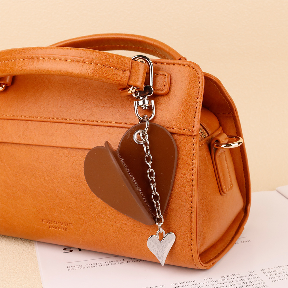 Breloques Pour Sac En Pu Uni Couleur Cœur De La Série Simple Daily Image2