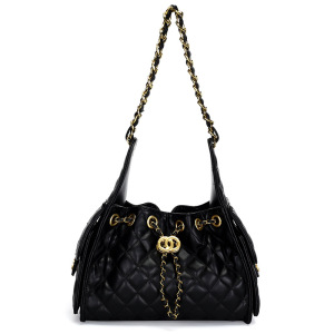 Sac À Bandoulière Carré Pour Femme, Style Décontracté, Matelassé, Finitions Métalliques, Couleur Unie, Chaîne, En Pu De Qualité Supérieure h5 Image2