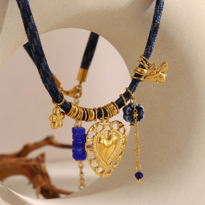 Colliers Tressés Pour Femmes, Style Rétro, En Acier Inoxydable, Imperméables, Avec Motif Cœur Et Animal. h5 Image3