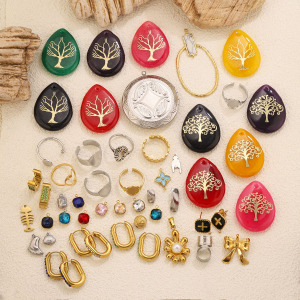 Pendentifs Pour Femmes En Acier Inoxydable Étanche, Couleur Or, Forme Irrégulière, À Faire Soi-Même, Série Simple h5 Image2