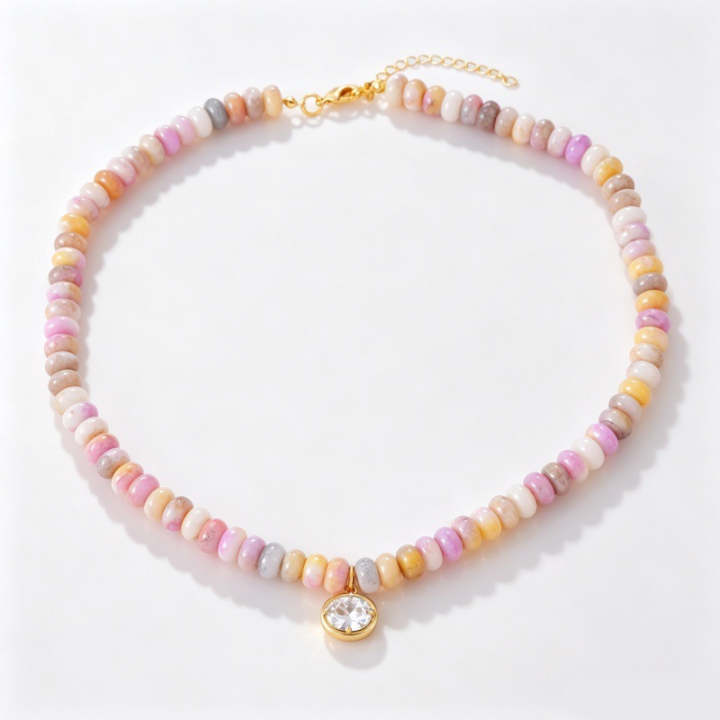 Colliers De Perles Pour Femmes, Collection Romantique, Dégradé De Couleurs, Pierres Naturelles