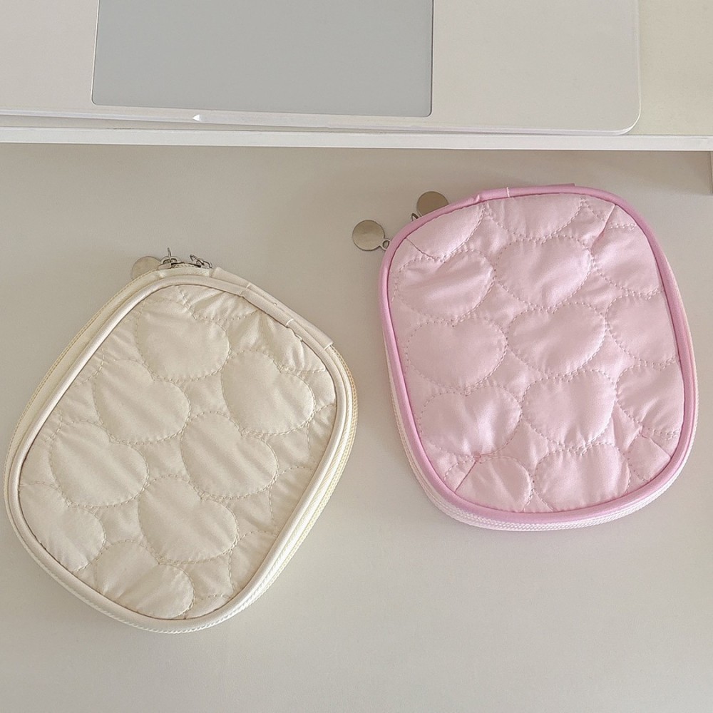 Trousses À Maquillage Pour Femmes En Polyester Uni Avec Motif Cœur Simple Image4