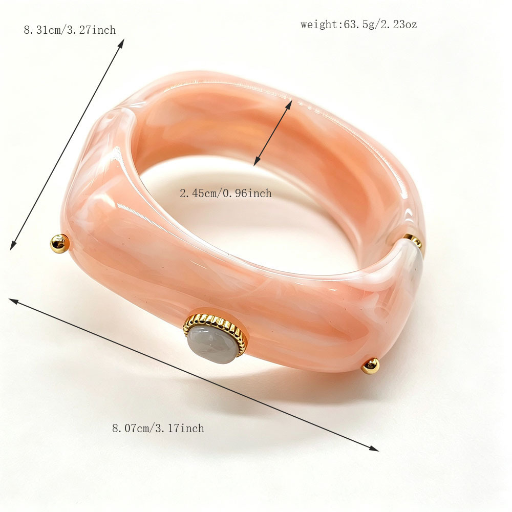 Bracelets Pour Femmes En Résine À Dégradé De Couleurs Rétro Image5