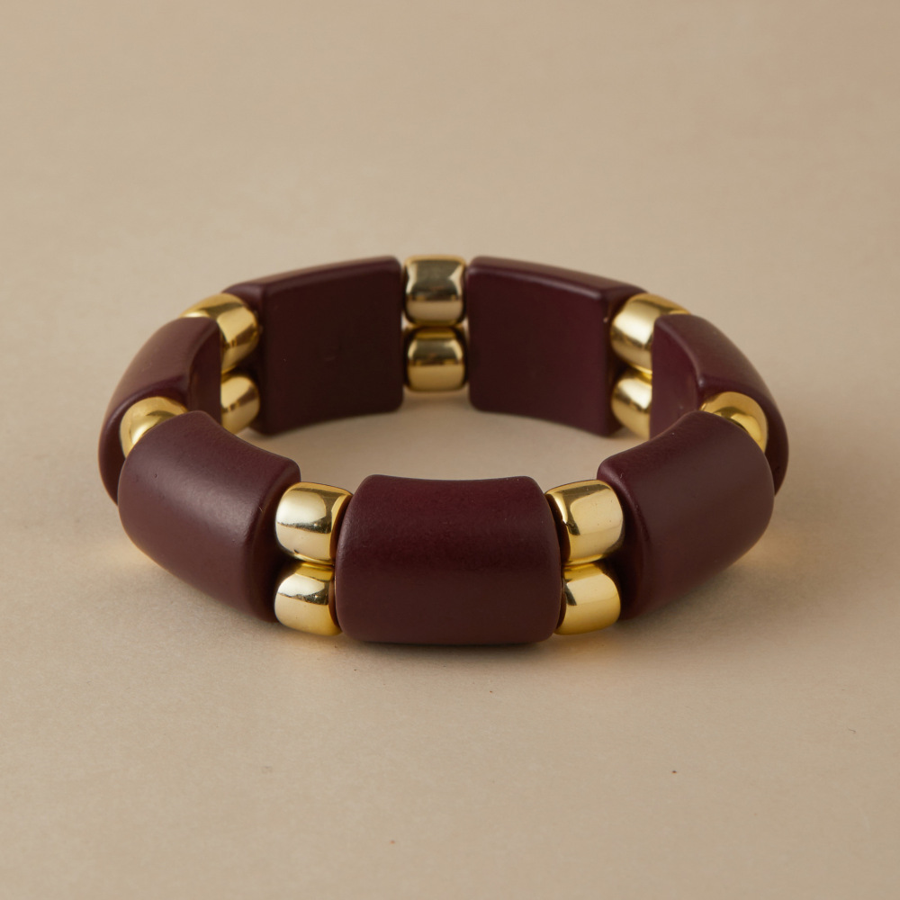 Bracelets Pour Femmes En Acrylique, Forme Irrégulière Rétro, Couleur Dégradée, Collection Simple
