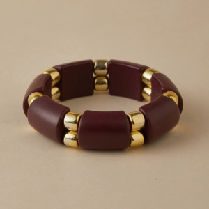 Bracelets Pour Femmes En Acrylique, Forme Irrégulière Rétro, Couleur Dégradée, Collection Simple h5