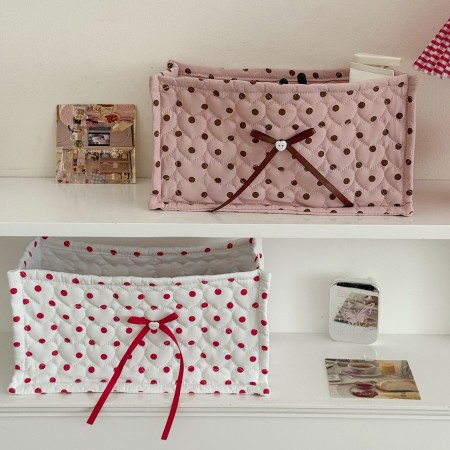 Sac de rangement à pois et nœud papillon de la série romantique