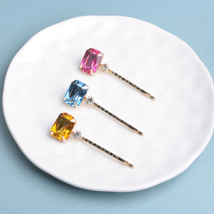 Pinces À Cheveux De Luxe Rétro En Alliage, Forme Géométrique Unie, Strass Et Pierres Artificielles h5 Image4