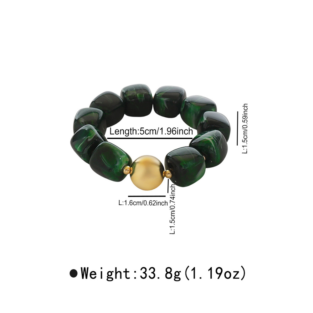 Bracelets Perlés Pour Femmes, Collection Simple Series, Style Rétro, Forme Irrégulière, En Résine Unie.