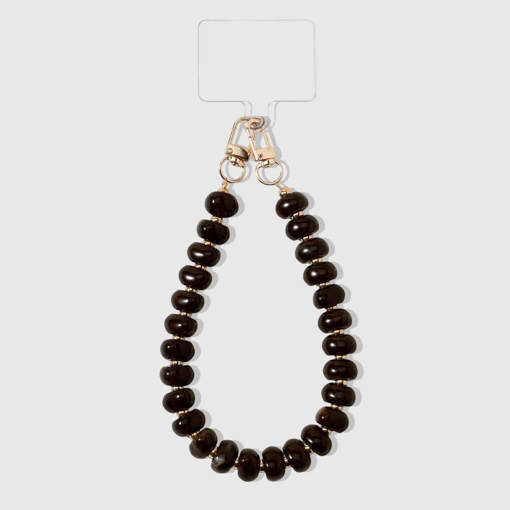 Chaîne De Téléphone En Alliage Avec Perles Unies De Couleur Unie, Série Simple. 
