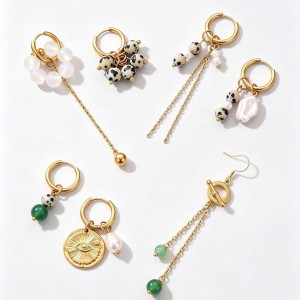 Boucles D'Oreilles Pendantes Pour Femme, Style Rétro Romantique, À Pompons Et Perles, En Acier Inoxydable Étanche, Couleur Or. h5 Image5