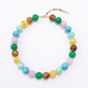 Colliers Basiques Pour Femmes En Résine Dégradée De Couleurs, Collection Daily Beads De La Série Simple h5