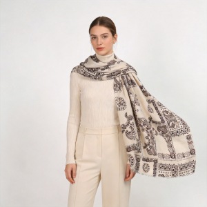 Écharpes D'Hiver En Polyester À Motif Cachemire Uni, Style Bohème, Collection Ethnique h5 Image3
