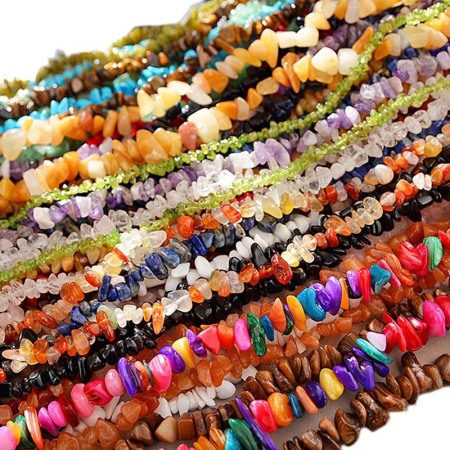 Perles en pierres naturelles de forme irrégulière, série simple à faire soi-même