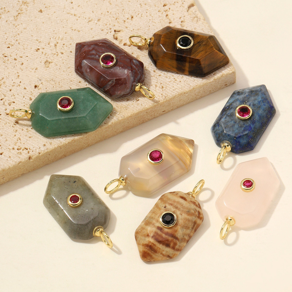 Pendentifs Pour Femmes En Pierres Naturelles, Formes Géométriques, À Faire Soi-Même (Série Simple) Image2