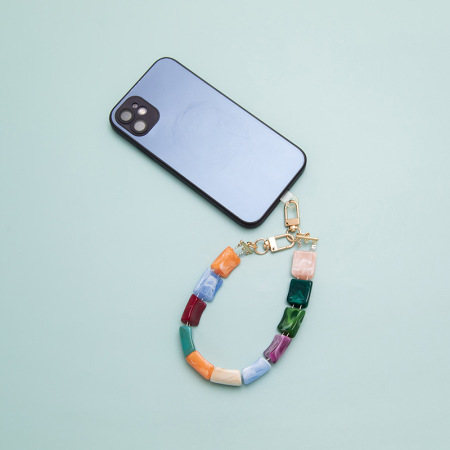 Chaîne De Sac Pour Téléphone En Acrylique Dégradé De Couleurs Mixtes, Série Simple Et Décontractée 2