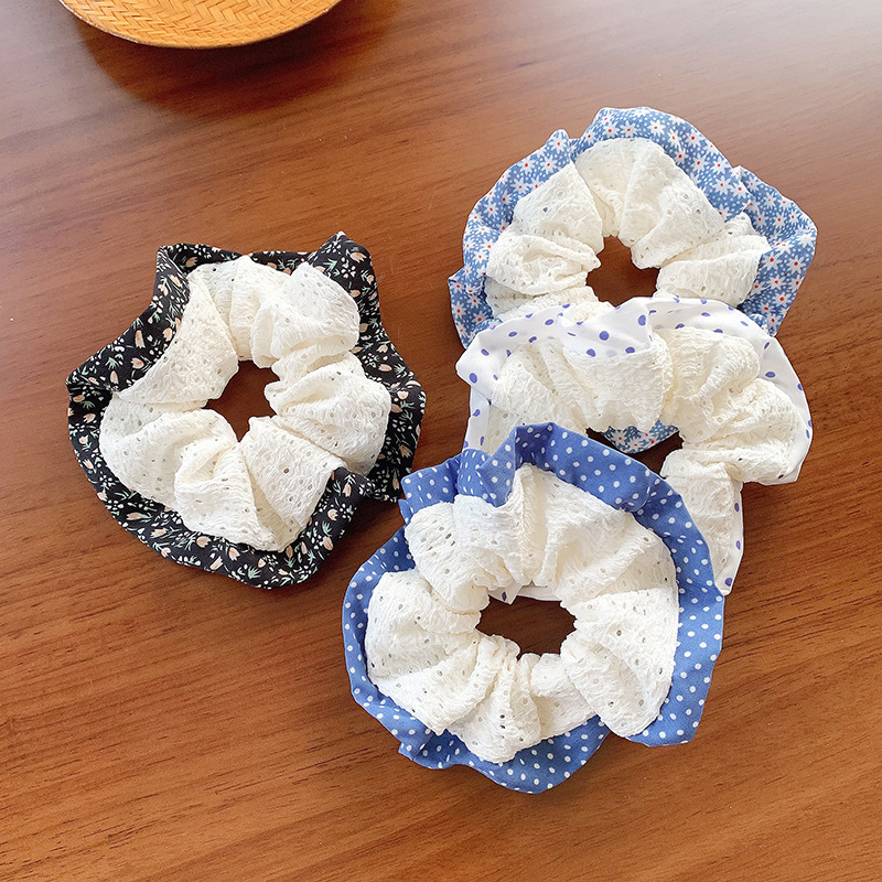 Chouchous En Polyester À Pois Et À Carreaux, Collection Simple Series Sweet Flower h5Image3