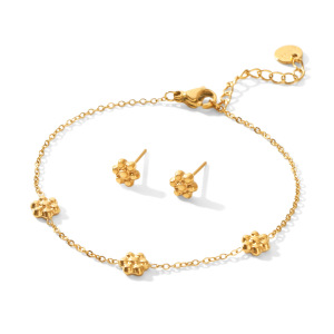 Ensembles De Bijoux Pour Femmes Simple Series Daily Flower En Acier Inoxydable Étanche Couleur Or h5 Image6