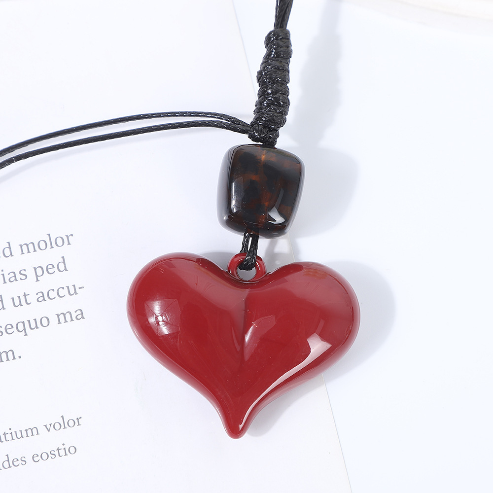 Porte-Clés En Résine En Forme De Cœur Géométrique, Collection Simple Series Daily Heart h5Image3