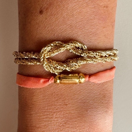 Bracelets De Perles Rétro Simples, Tissés En Cuivre Doré 2