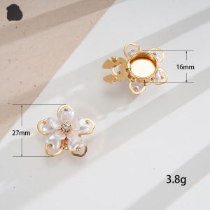 Boutons De Manchette Luxueux Et Élégants En Perles D'Imitation, Strass Et Perles Artificielles, Ornés De Fleurs. h5 
