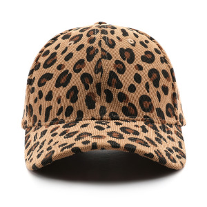 Casquette De Baseball Unisexe En Velours Côtelé Imprimé Léopard Rétro Simple Series h5 Image3