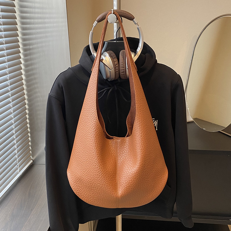 Sacs À Bandoulière Ronds Pour Femmes, Style Minimaliste, Couleur Unie, En Pu h5Image4