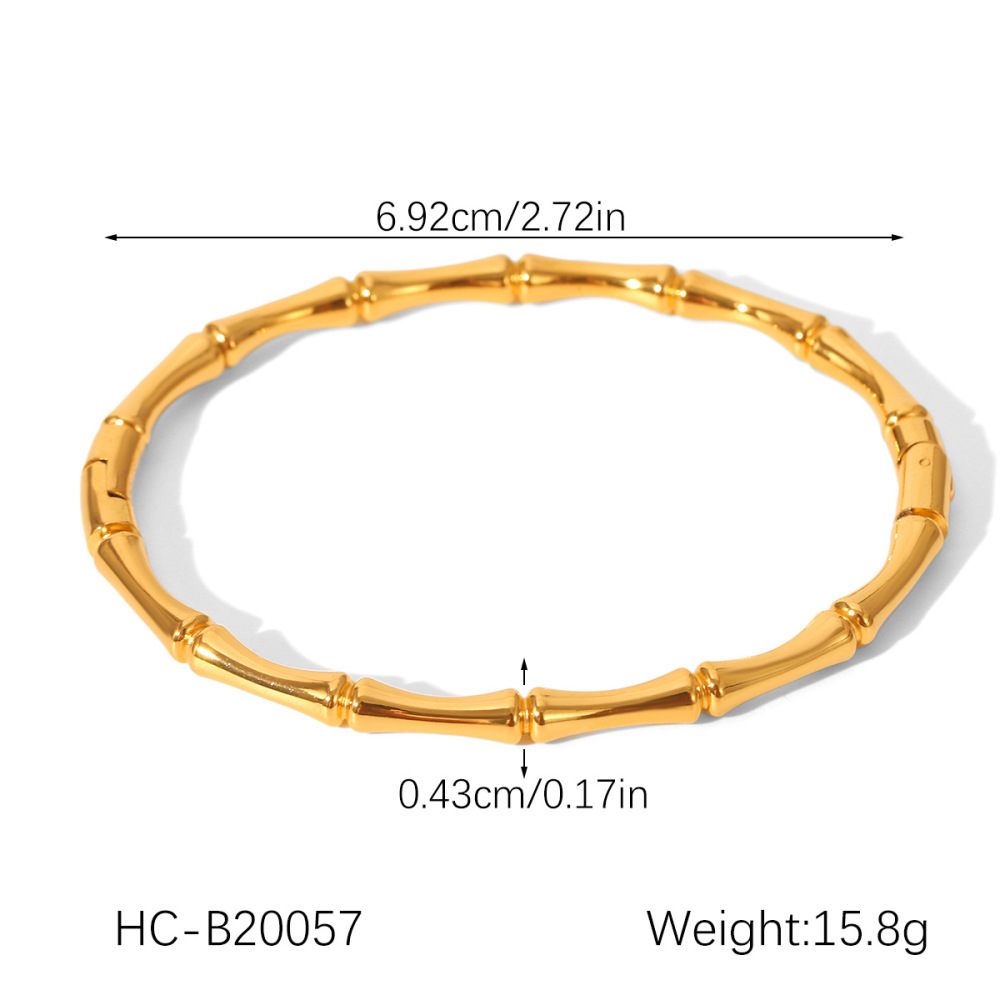 Bracelet Jonc Pour Femme En Acier Inoxydable, Couleur Or, Forme Irrégulière, Couleur Unie, Fil, Style Simple, Étanche. Image2