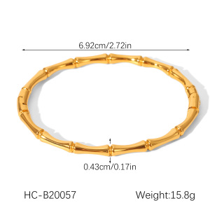 Bracelet Jonc Pour Femme En Acier Inoxydable, Couleur Or, Forme Irrégulière, Couleur Unie, Fil, Style Simple, Étanche. h5 Image2
