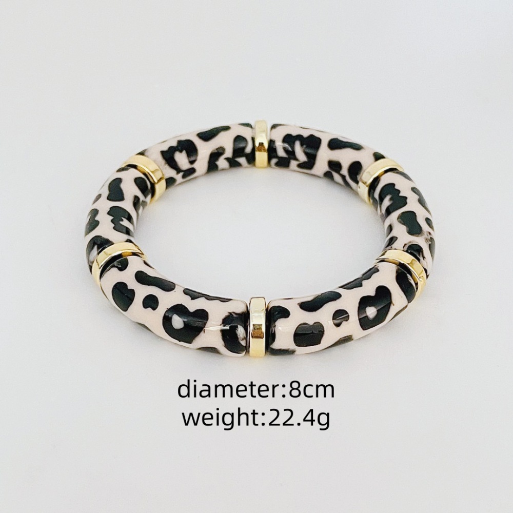 Bracelets Pour Femmes En Acrylique À Imprimé Léopard Rétro De La Collection Simple 