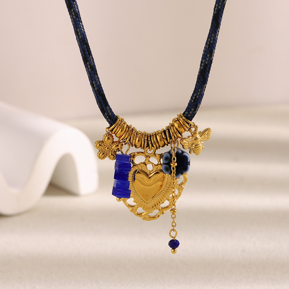 Colliers Tressés Pour Femmes, Style Rétro, En Acier Inoxydable, Imperméables, Avec Motif Cœur Et Animal. Image2