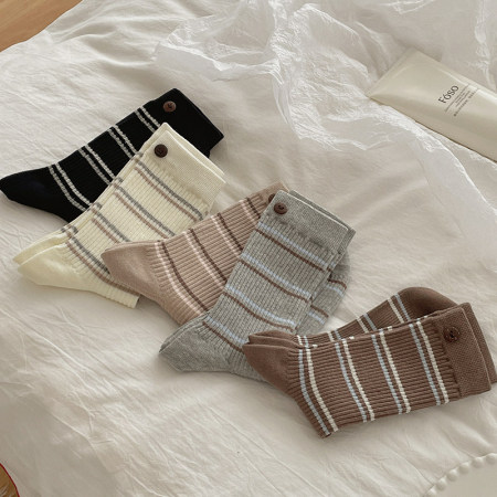 Chaussettes Mi-Mollet À Rayures Basiques Slight Bounce