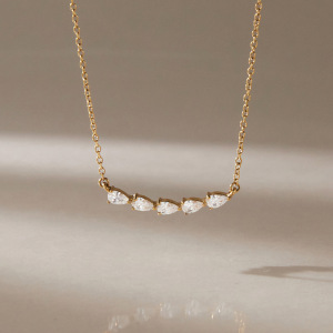 Colliers À Maillons Pour Femmes, Collection Daily Droplet Chain, En Acier Inoxydable, Couleur Or, Étanches, Avec Zircon. h5 Image3
