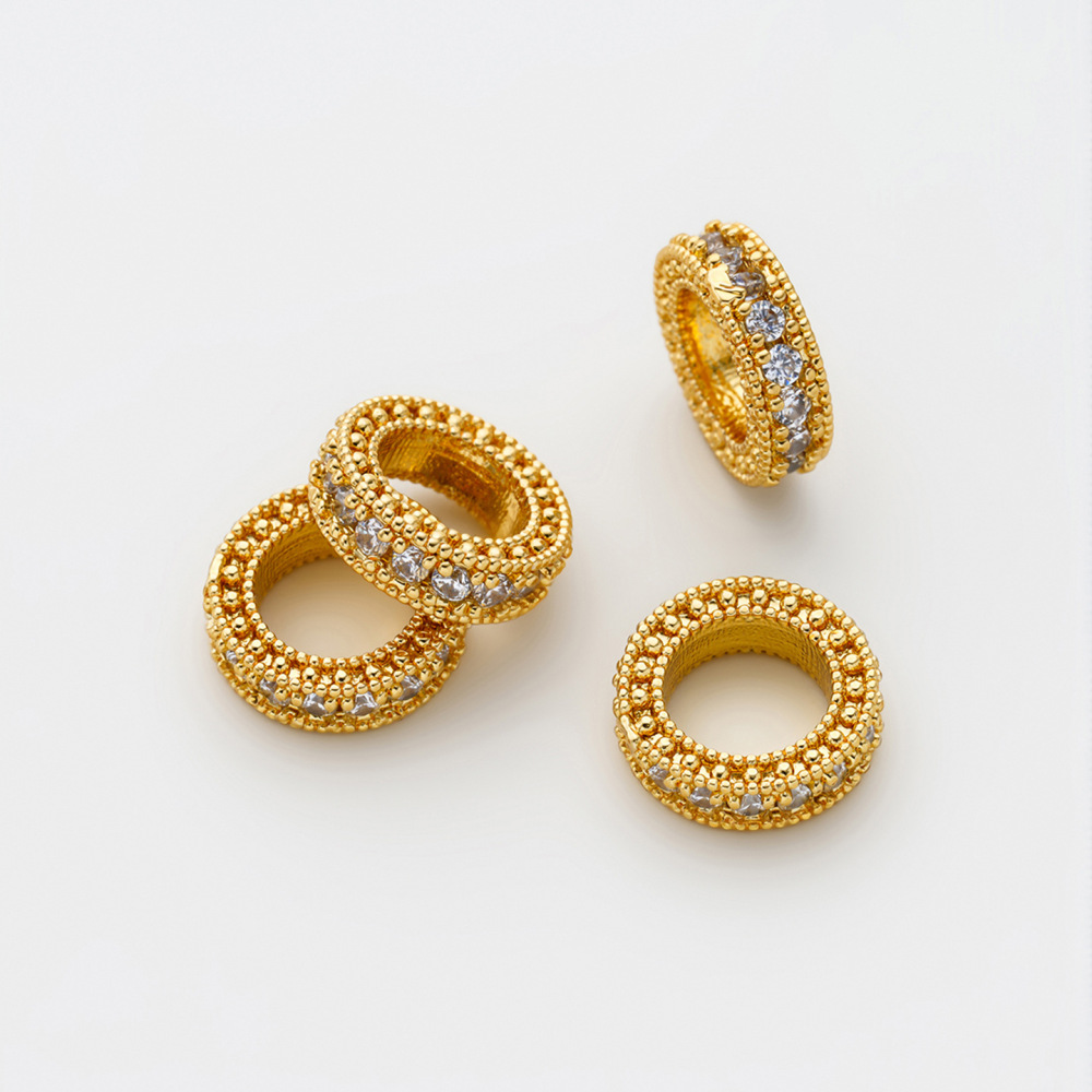 Perles D'Espacement Rondes Couleur Cuivre Et Or, Série Simple À Faire Soi-Même
