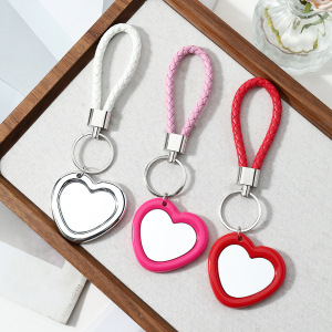 Porte-Clés Acrylique Simple Series Daily Heart, Motif Léopard Uni, Couleur Unie. h5 Image3