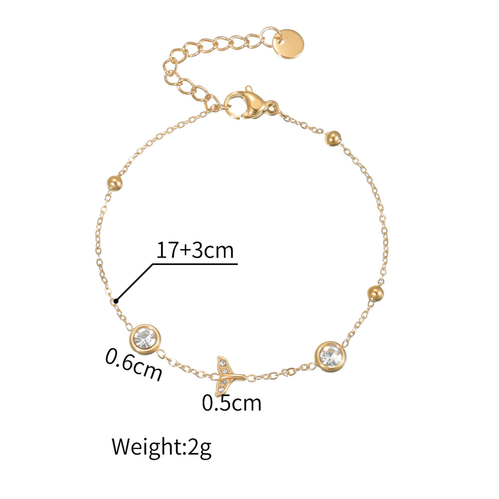 Bracelet À Breloques Élégant En Acier Inoxydable, Couleur Or, Avec Pendentif Cœur, Étoile Et Couronne, Style Simple Et Élégant. 