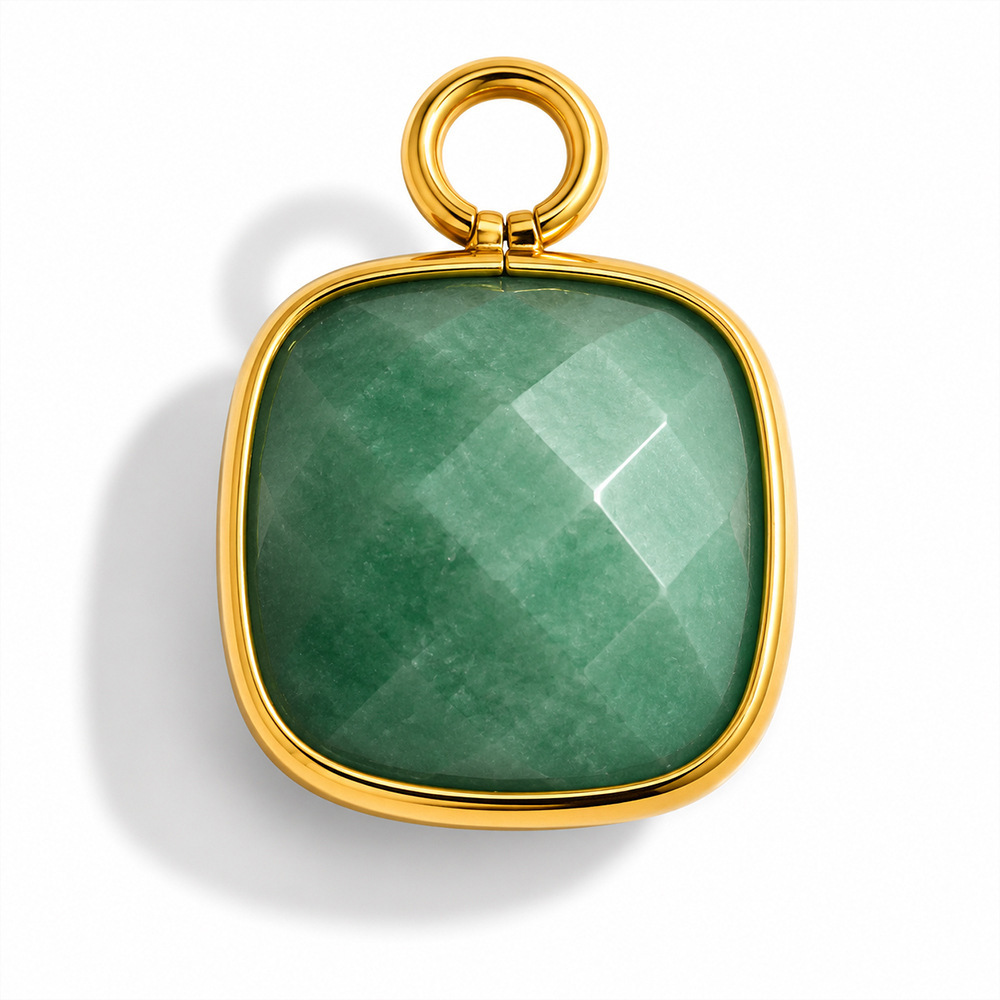 Pendentifs Femme Classiques En Forme De Goutte Rectangulaire, Pierres Naturelles Couleur Or, À Faire Soi-Même Image5