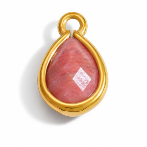Pendentifs Femme Classiques En Forme De Goutte Rectangulaire, Pierres Naturelles Couleur Or, À Faire Soi-Même h5 Image2