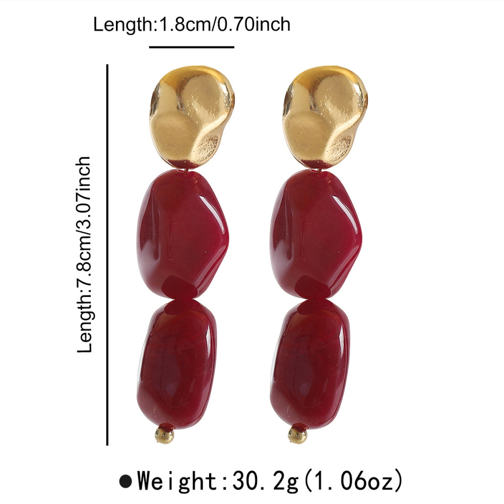 Boucles D'Oreilles Rétro En Résine Pour Femmes 